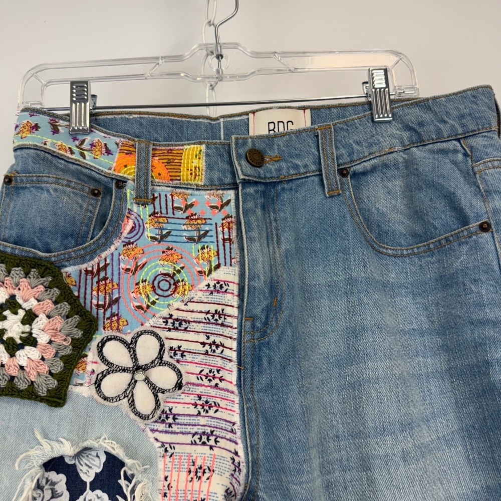 BDG Urban Outfitters Patchwork Flare Jeans Boho Y2K Size 29 - Picture 8 of 16